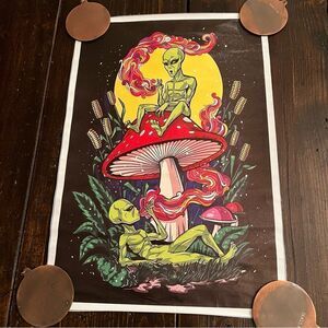 Aliens & Mushroom Poster (New)